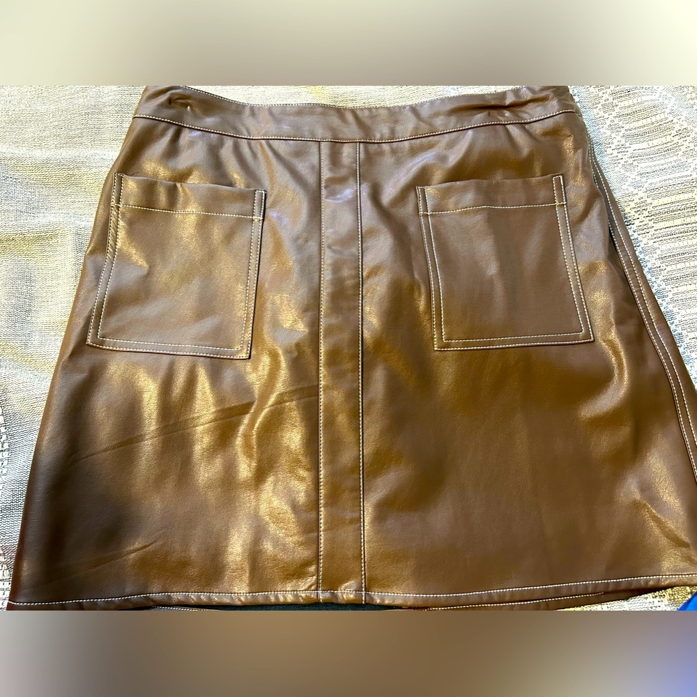 Brown Leather Skirt